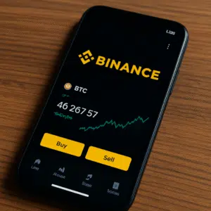 Interfaz de Binance Lite en el celular