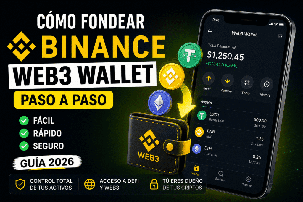 cómo fondear Binance Web3 Wallet